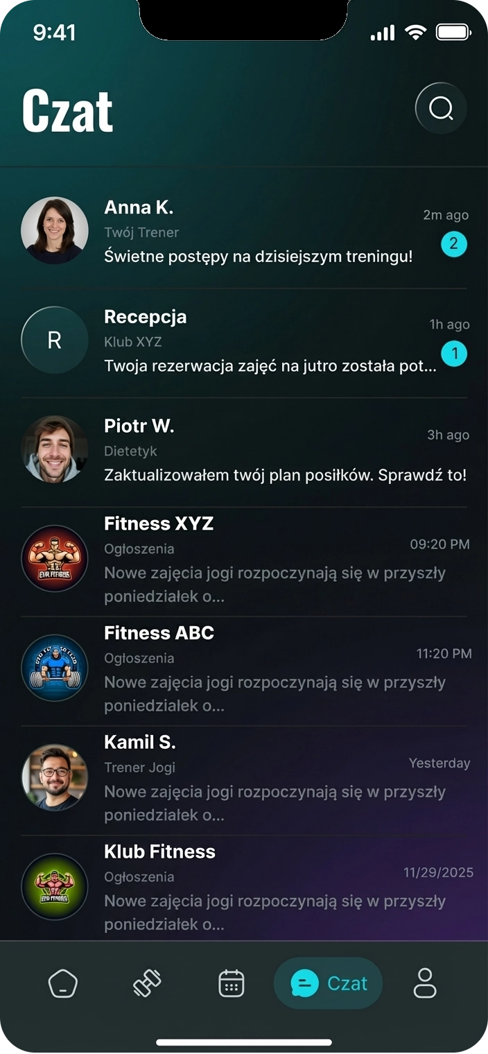 Ekran czatu FitEra