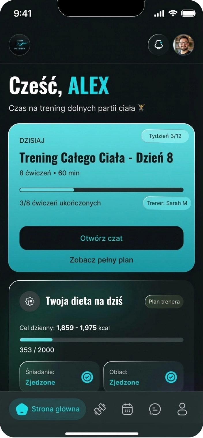 Ekran główny FitEra - plan treningowy i dieta